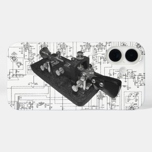 Ham Radio Morse Code Semi-Automatische Sleutel Case-Mate iPhone Case (Achterkant (horizontaal))