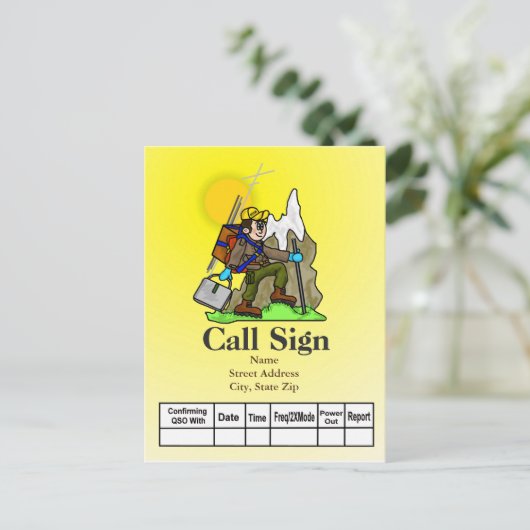 Ham Radio Mountain Briefkaart (Staand voorkant)