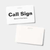 Ham Radio Naamlabel Badge (Voor- en achterkant)