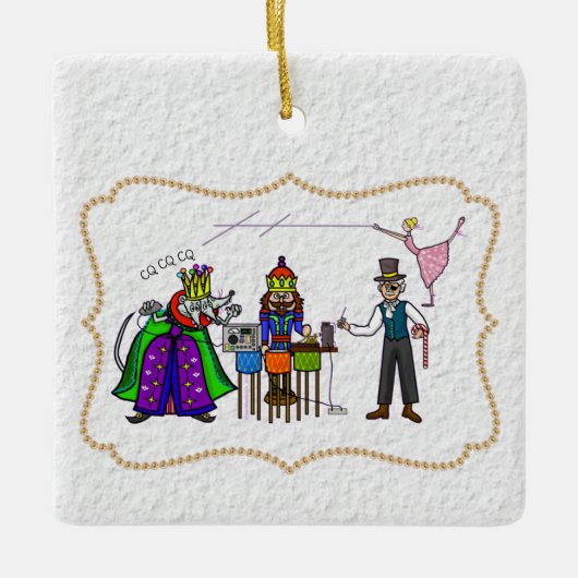 Ham Radio Nutcracker kerstversiering Keramisch Ornament (Voorkant)