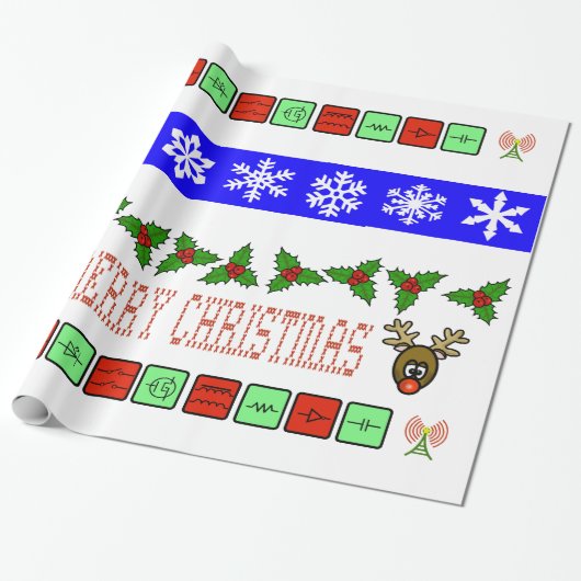 Ham Radio of Electrical Engineering Xmas Gift Wrap Cadeaupapier (Uitgerold)