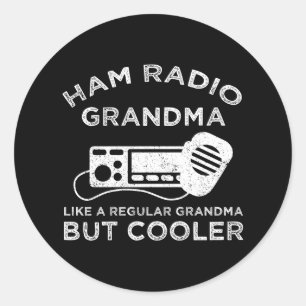 Ham Radio oma als gewone oma, maar koeler Ronde Sticker