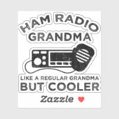 Ham Radio oma als gewone oma, maar koeler Sticker (Vel)