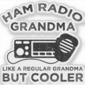 Ham Radio oma als gewone oma, maar koeler Sticker (Voorkant)