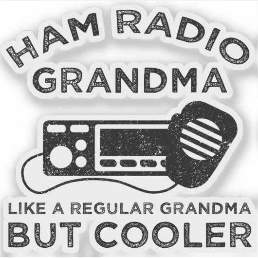 Ham Radio oma als gewone oma, maar koeler Sticker (Voorkant)