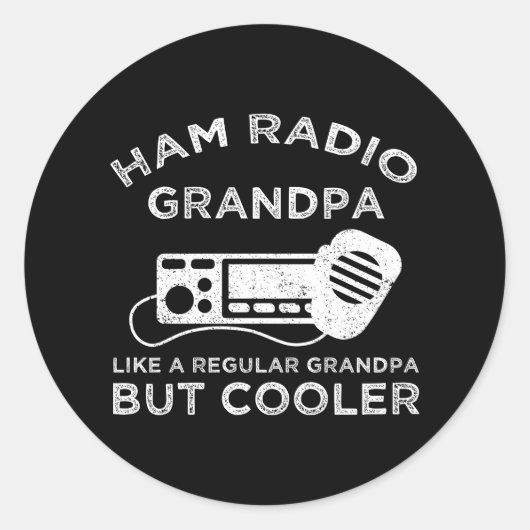 Ham Radio Opa Als Reguliere Opa Maar Koeler Ronde Sticker (Voorkant)