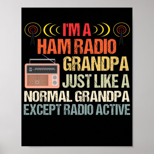 Ham Radio Operator Amateur Radio Father's Day Poster (Voorkant)