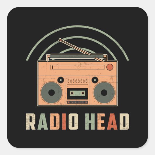 HAM Radio Operator Antenne Amateur Code Gift Idee Vierkante Sticker (Voorkant)