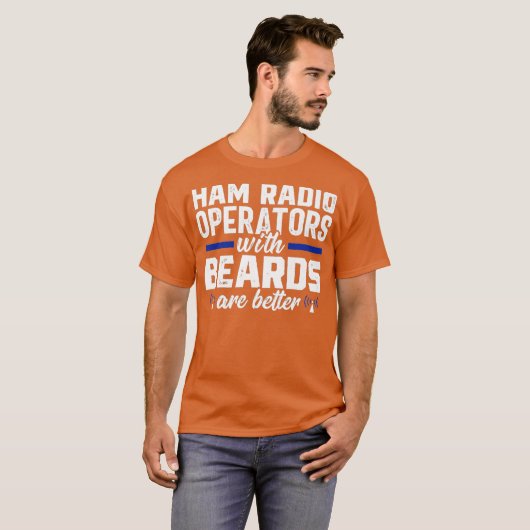Ham Radio Operator Beard Amateur Radio Funny T-shirt (Voorkant volledig)