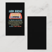 Ham Radio Operator Definition Amateur Radio Hobby Visitekaartje (Voorkant / Achterkant)