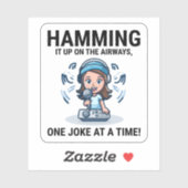 Ham Radio Operator DJ Comic Funny Gezegde Sticker (Vel)