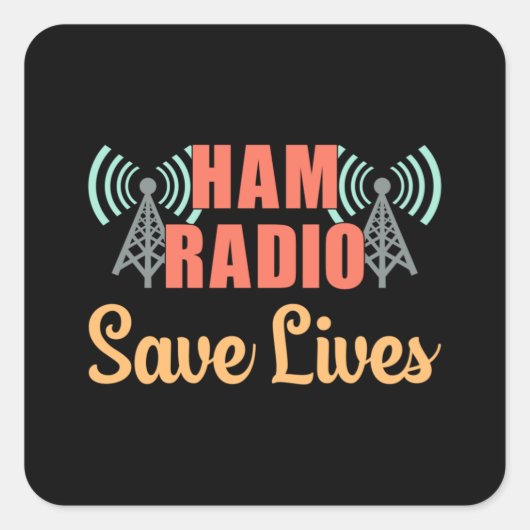 HAM Radio Operator Frequentie Antenne Amateur Gift Vierkante Sticker (Voorkant)