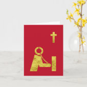 Ham Radio Operator Golden Icon-kerstKaart Kaart (Gele Bloem)