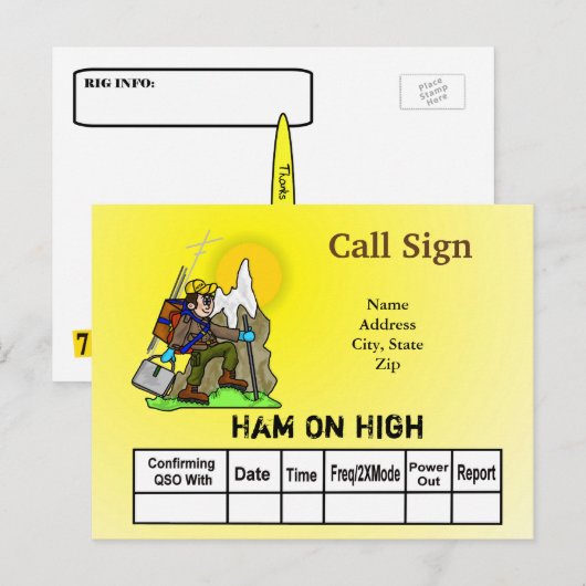 Ham Radio Operator op High Ground QSL-kaart Briefkaart (Voorkant / Achterkant)