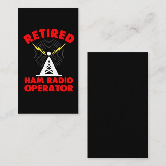Ham Radio Operator Retirement Radio Tower Pap Visitekaartje (Voorkant / Achterkant)