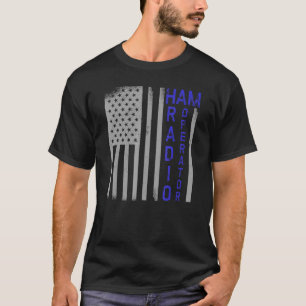 Ham Radio Operator Usa Flag Grunge Amateur Radio F T-shirt