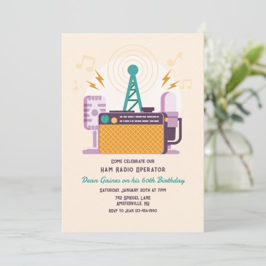 Ham Radio Operator Verjaardag Kaart (Staand voorkant)