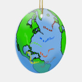 Ham Radio over de wereld kerstversiering Keramisch Ornament (Rechts)