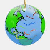 Ham Radio over de wereld kerstversiering Keramisch Ornament (Voorkant)