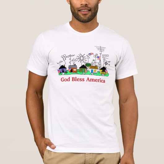 Ham Radio Patriotic Street T-shirt Pas het aan! (Voorkant)