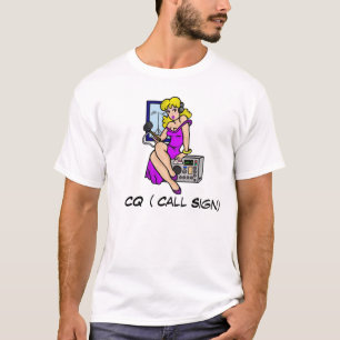 Ham Radio Pin-up Girl Blonde Tshirt