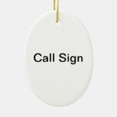 Ham Radio Pin-up Girl Brunette kerstversiering Keramisch Ornament (Achterkant)