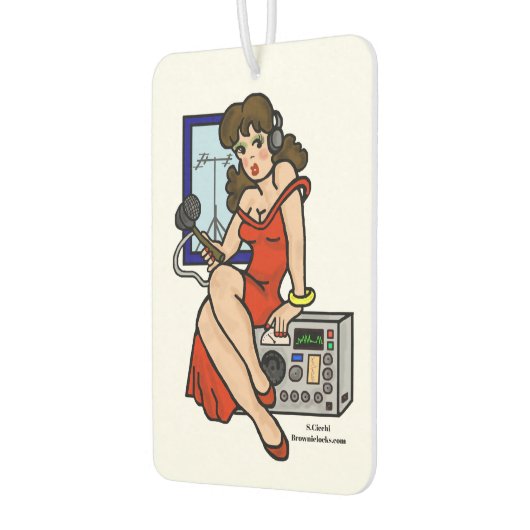 Ham Radio Pin-up Meisje Luchtverfrisser met Roepna (Links)