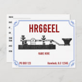 Ham Radio QSL Kaart Amateur Operators Contacten (Voorkant / Achterkant)