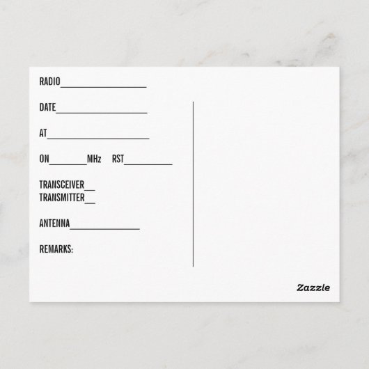 Ham Radio QSL Kaart Amateur Operators Contacten (Achterkant)