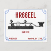 Ham Radio QSL Kaart Amateur Operators Contacten (Voorkant)