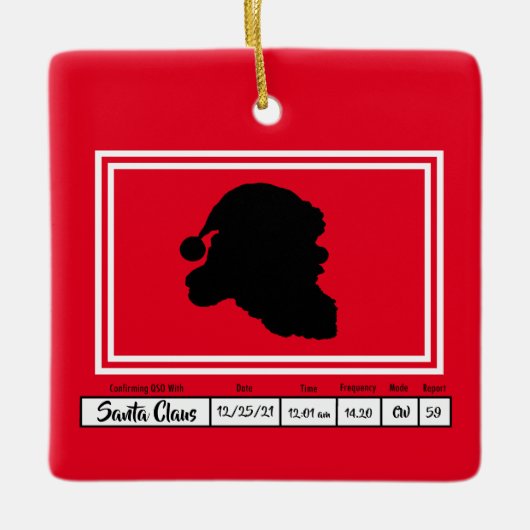 Ham Radio QSL-kaart kerstversiering Keramisch Ornament (Voorkant)
