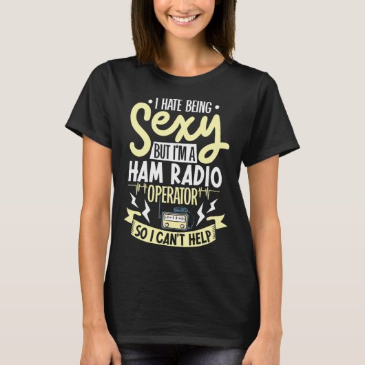 ham radio radio operator amateur radio morse code t-shirt (Voorkant)