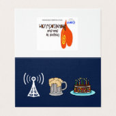 Ham Radio repeater, Beer & Cake Verjaardag Kaart (Buitenkant ongevouwen)