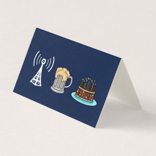 Ham Radio repeater, Beer & Cake Verjaardag Kaart