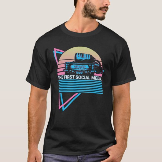 Ham Radio Retro Radio Operator The First Social Me T-shirt (Voorkant)
