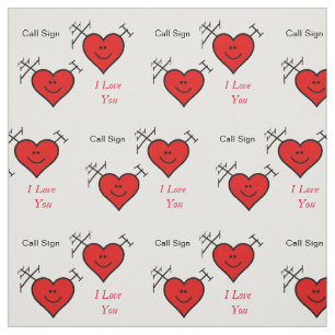 Ham Radio Romantic Heart Fabric met het Teken van Stof