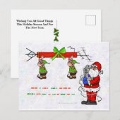 Ham Radio Santa en Elves kerstpostkaart Briefkaart (Voorkant / Achterkant)