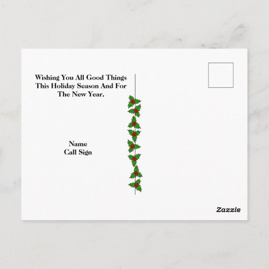 Ham Radio Santa en Elves kerstpostkaart Briefkaart (Achterkant)