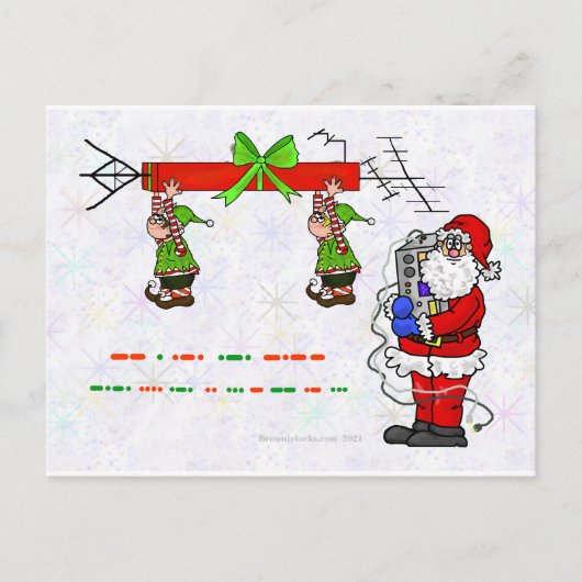 Ham Radio Santa en Elves kerstpostkaart Briefkaart (Voorkant)