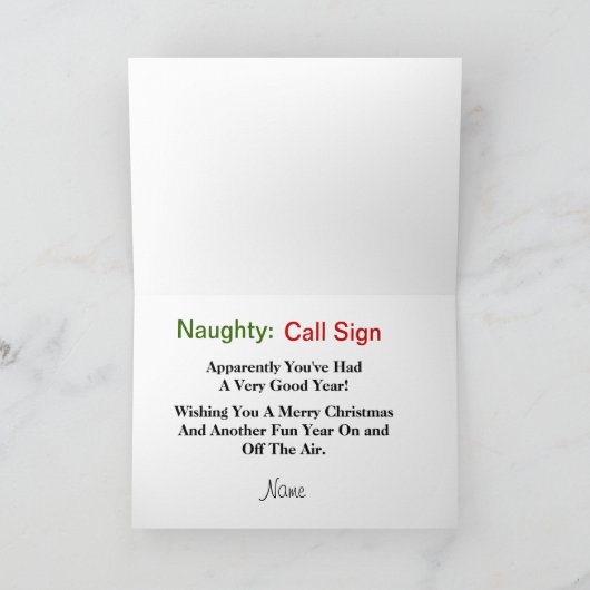 Ham Radio Santa Naughty Leuke Lijst Kaart (Binnen)