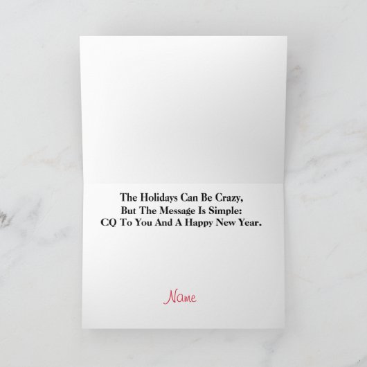 Ham Radio Santa Operator Silhouette kerstkaart Kaart (Binnen)