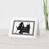 Ham Radio Santa Operator Silhouette kerstkaart Kaart (Voorkant)