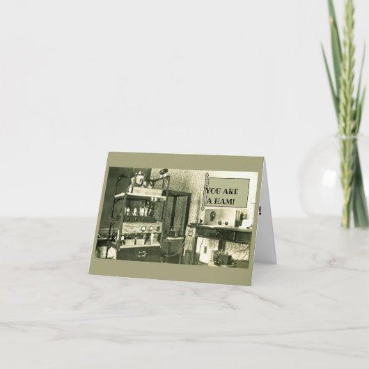 HAM RADIO SETUP 1930'S AMATEUR PHOTO KAART (Voorkant)