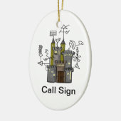 Ham Radio Shack Castle Xmas Ornament (Links)