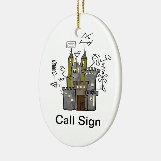 Ham Radio Shack Castle Xmas Ornament (Links)