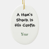 Ham Radio Shack Castle Xmas Ornament (Achterkant)