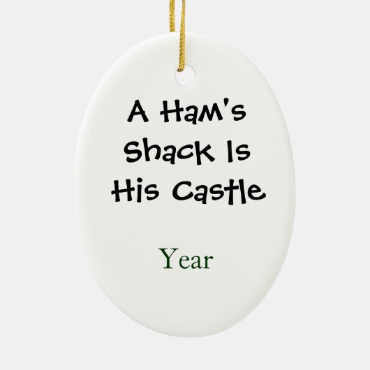 Ham Radio Shack Castle Xmas Ornament (Achterkant)