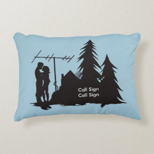 Ham Radio Silhouette Couple Pillow Decoratief Kussen