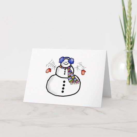 Ham Radio Snowman Kerst Kaart (Voorkant)