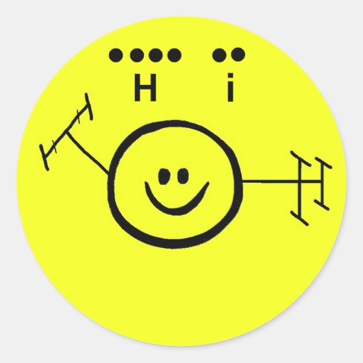 Ham Radio Sticker + "Hi" in Morse Code (Voorkant)